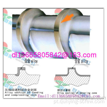 China Bimetallic Conical Twin Screw And Barrel 